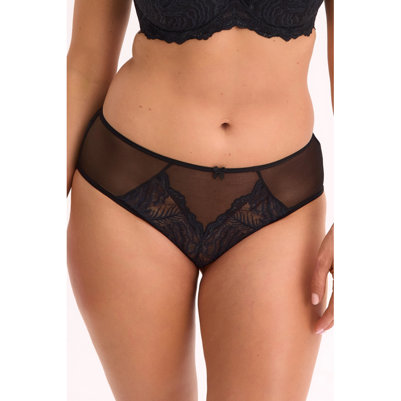 Figi ISLA Beżowe z Koronką - Eleganckie Pełne Majtki