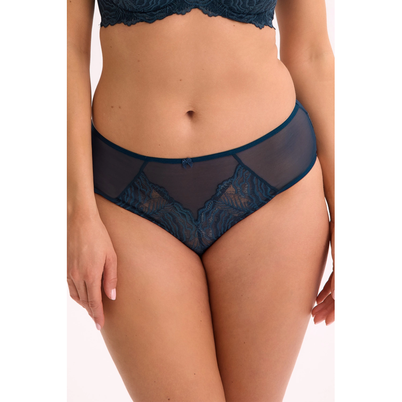 Figi ISLA Beżowe z Koronką - Eleganckie Pełne Majtki