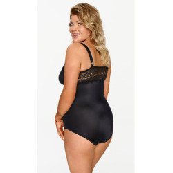 Body MONICA Czarne - Eleganckie Body z Koronką na Ramiączkach