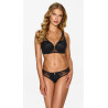 Spodenki ISABELLE Czarne - Koronkowe z Złotym Detalem