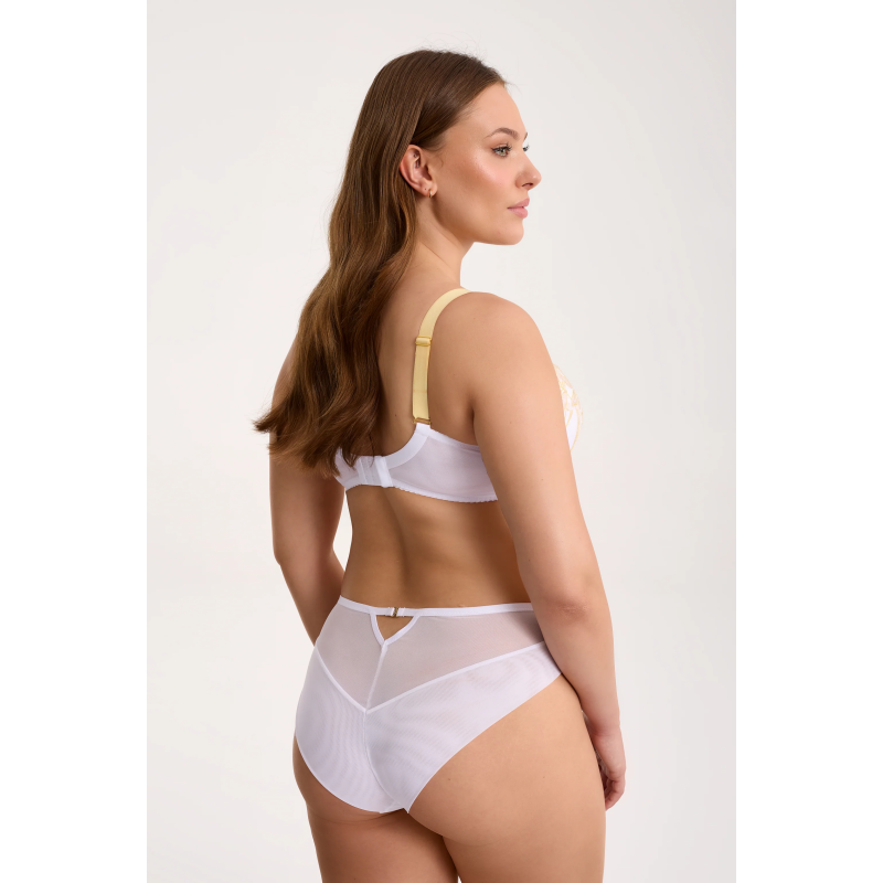 Figi JOVITA Wysokie - Haft Kwiatowy z Tiulem | Stylowa Plus