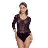Body GERTRUDA Czarne - Koronkowe z Tiulem